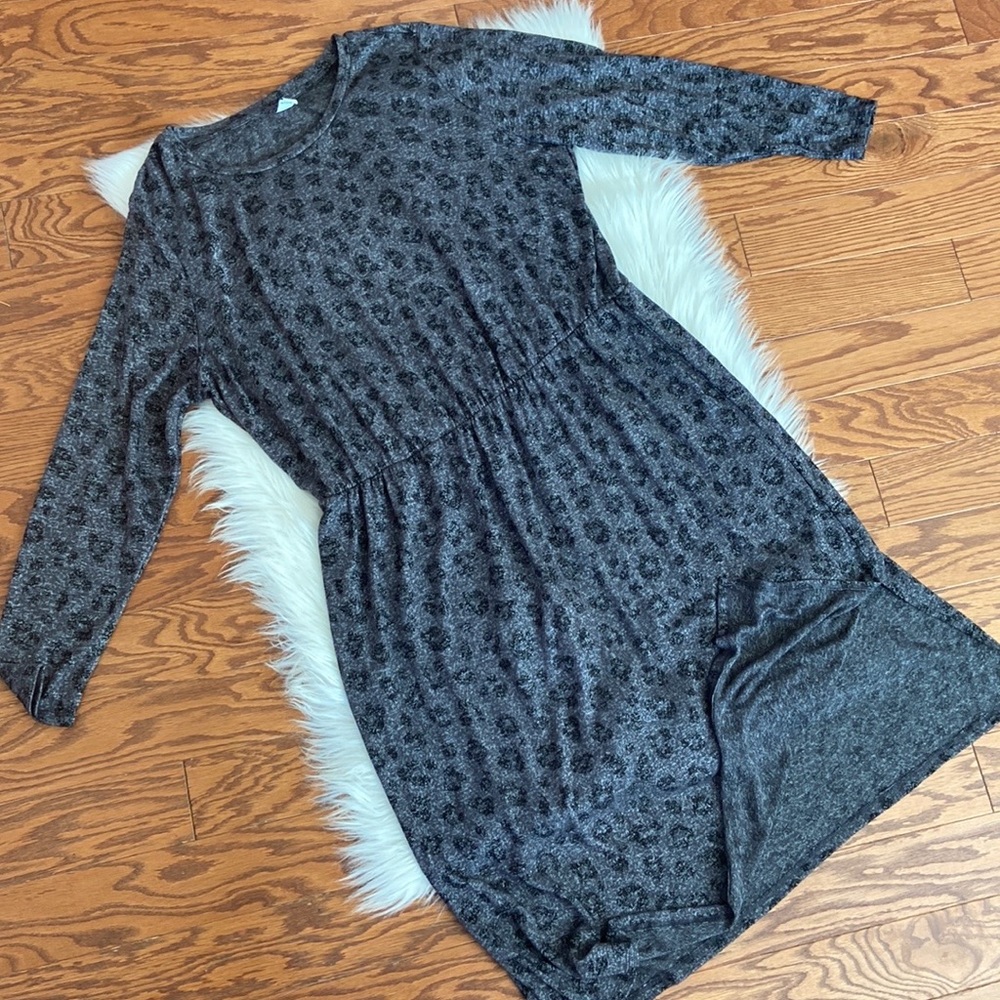 Old Navy Gray Animal Leopard Print Dress Sz 2X